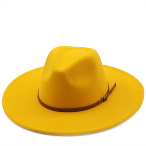 New color Fedora winter hat top concave-convex water drop 9.5cm brim male and female felt jazz watermelon red шляпа женская