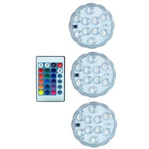 10leds RGB Submersible Light IP68 Waterproof Outdoor Swimming Pool Lights for Wedding Christmas Party Vase Fish Tank Pond Decor