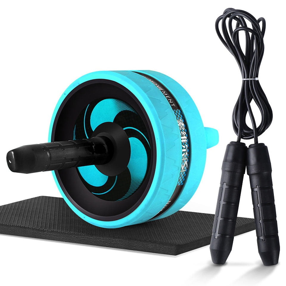 Roller&amp;Jump Rope No Noise Abdominal Wheel Ab Roller with Mat  For Exercise Fitness Equipment Accessories Body Building