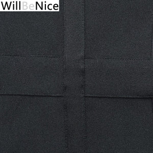 WillBeNice Black 2019 Fashion Women's Sexy Deep V Neck Autumn Long Sleeve Winter Bandage Dresses Bodycon Celebrity Party Dress
