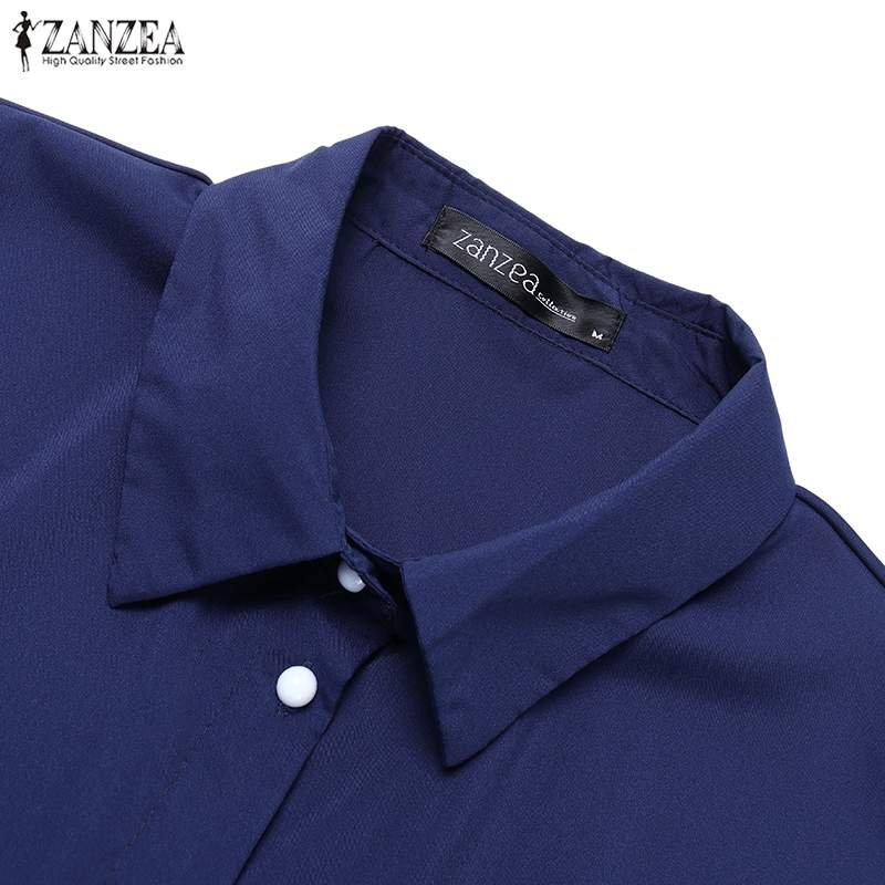 Fashion Asymmetrical Tops Women's Spring Shirts ZANZEA 2023 Casual Lantern Sleeve Shirt Female Button Lapel Blusas