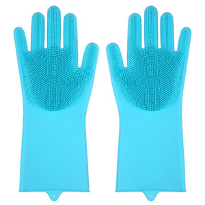 2pcs Silicone Cleaning Gloves Multifunction Magic Silicone Dish Washing Gloves For Kitchen Household Silicone Washing