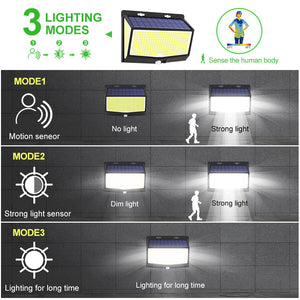468 208 310 LED Solar Lamps 3 Modes PIR Motion Sensor Waterproof Garden decor wall street Lights Outdoor Sunlight Powered lights