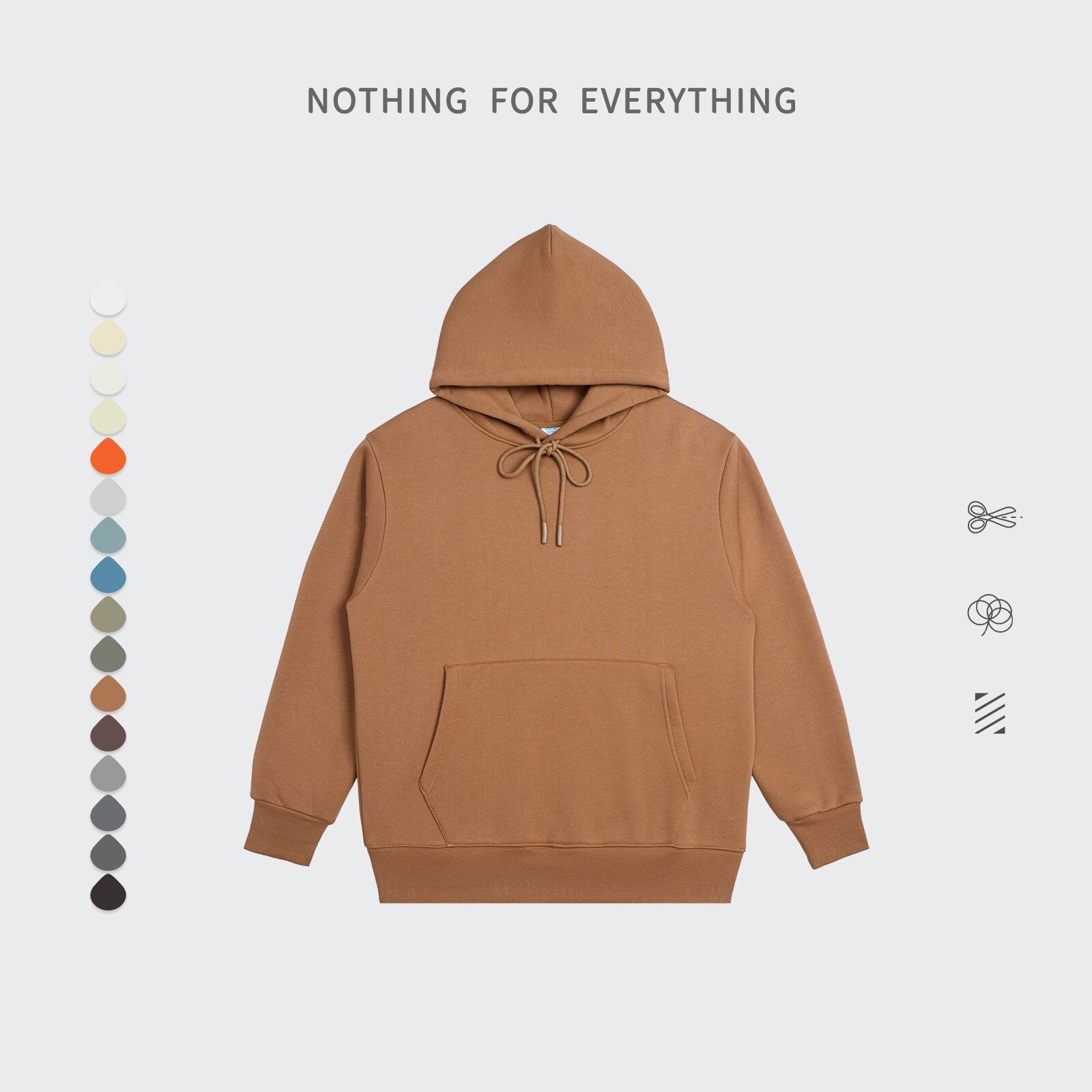 INFLATION Solid Color Fleece Hoodies Men Winter Thick Warm Hooded Sweatshirts Unisex Blank Pullovers