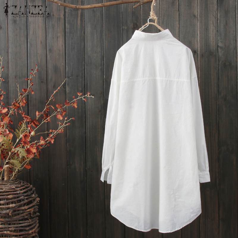 Elegant Print Shirt Women's Casual Shirts ZANZEA Fashion Button Down Floral Blusas Female Lapel Work Blusas  Tunic Tops