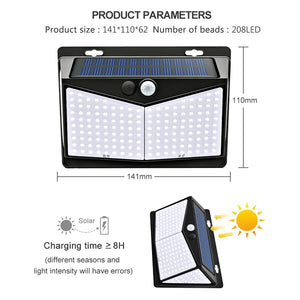 468 208 310 LED Solar Lamps 3 Modes PIR Motion Sensor Waterproof Garden decor wall street Lights Outdoor Sunlight Powered lights