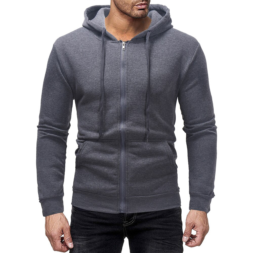 Mens Hoodies Solid Color  Hooded Sweatshirts