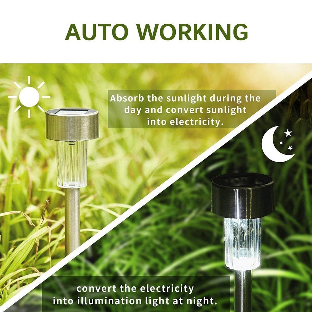 Lawn Light Led Garden Lamp Solar Garden Light Stainless Waterproof  Steel Solar Lamp for Garden Lights Outdoor Path Light