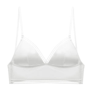 Sexy Backless Bra Lace Deep U Low Back Bralette Thin Cup Brassiere Halter Soft Seamless Elastic Underwear Tank Tops Encaje Mujer