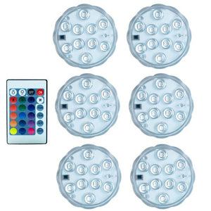 10leds RGB Submersible Light IP68 Waterproof Outdoor Swimming Pool Lights for Wedding Christmas Party Vase Fish Tank Pond Decor