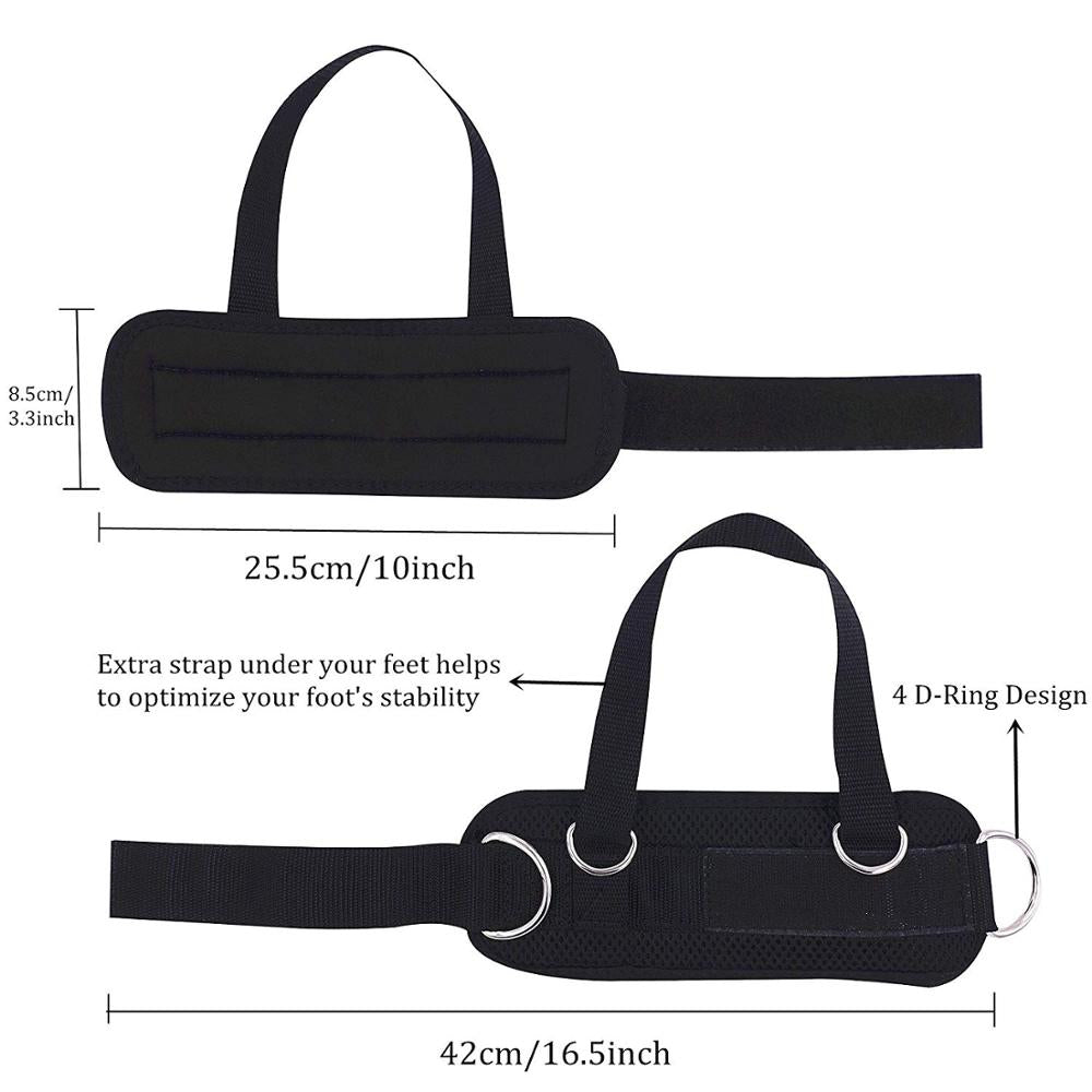 Adjustable 4 D-Ring Ankle Straps Gym with Foot Strap Cable Machine Fitness Thigh Glute Exercises Padded Ankle Cuffs Accessories