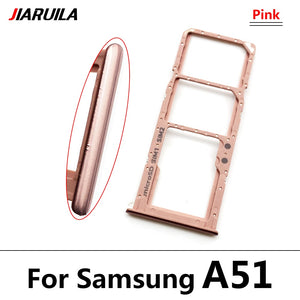 Original Dual Card Phone Sim SD Card Tray For Samsung Galaxy A12 A31 A51 A71 NEW SIM Chip Holder Slot Adapter Drawer Part + Pin
