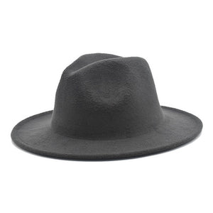 men fedora unisex solid color fedora hat women&#39;s 21-color wide brim jazz top hat autumn winter British retro Panama hat