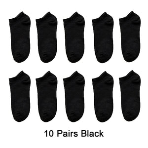 10 Pairs Women  Breathable Sports socks Solid Color Boat Comfortable Cotton Ankle Socks  Wholesale