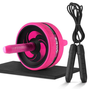 Roller&amp;Jump Rope No Noise Abdominal Wheel Ab Roller with Mat  For Exercise Fitness Equipment Accessories Body Building