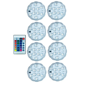 10leds RGB Submersible Light IP68 Waterproof Outdoor Swimming Pool Lights for Wedding Christmas Party Vase Fish Tank Pond Decor