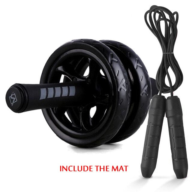 Roller&amp;Jump Rope No Noise Abdominal Wheel Ab Roller with Mat  For Exercise Fitness Equipment Accessories Body Building