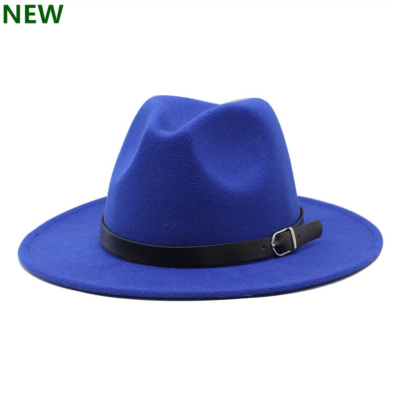 free shipping 2022 new Fashion men fedoras women&#39;s fashion jazz hat summer spring black woolen blend cap outdoor casual hat X XL