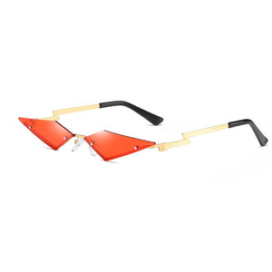 Sunglasses women Men oculos Fire Flame Sunglasses Rimless Wave Sun Glasses UV 400 Eyewear Trendy Narrow Sunglasses okulary gafas