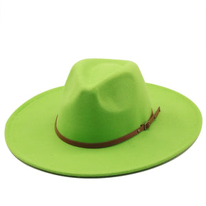 New color Fedora winter hat top concave-convex water drop 9.5cm brim male and female felt jazz watermelon red шляпа женская