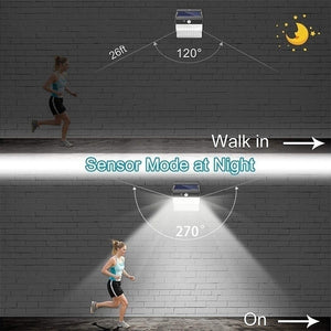 208LED Solar Lights Outdoor Super Bright  3 Modes Motion Sensor Light with 270 Wide Angle Wall Solar Light Security Lighting