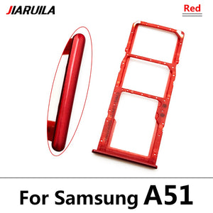 Original Dual Card Phone Sim SD Card Tray For Samsung Galaxy A12 A31 A51 A71 NEW SIM Chip Holder Slot Adapter Drawer Part + Pin