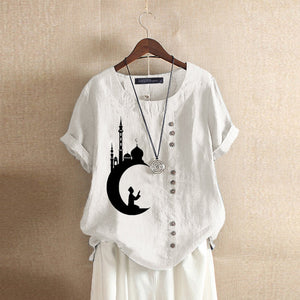 Summer Embroidery Tops Kaftan Women's Blouse 2023 ZANZEA Short Sleeve Tee Shirts Female O Neck Blusas  Casual Tunic