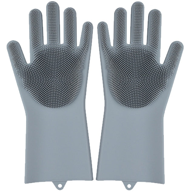 2pcs Silicone Cleaning Gloves Multifunction Magic Silicone Dish Washing Gloves For Kitchen Household Silicone Washing