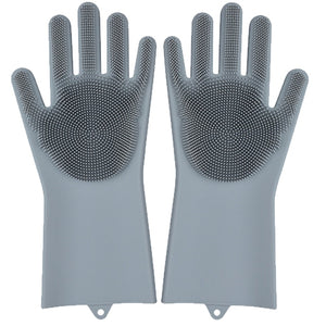 2pcs Silicone Cleaning Gloves Multifunction Magic Silicone Dish Washing Gloves For Kitchen Household Silicone Washing