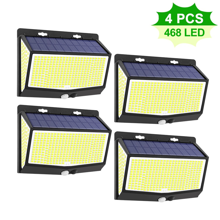 468 208 310 LED Solar Lamps 3 Modes PIR Motion Sensor Waterproof Garden decor wall street Lights Outdoor Sunlight Powered lights