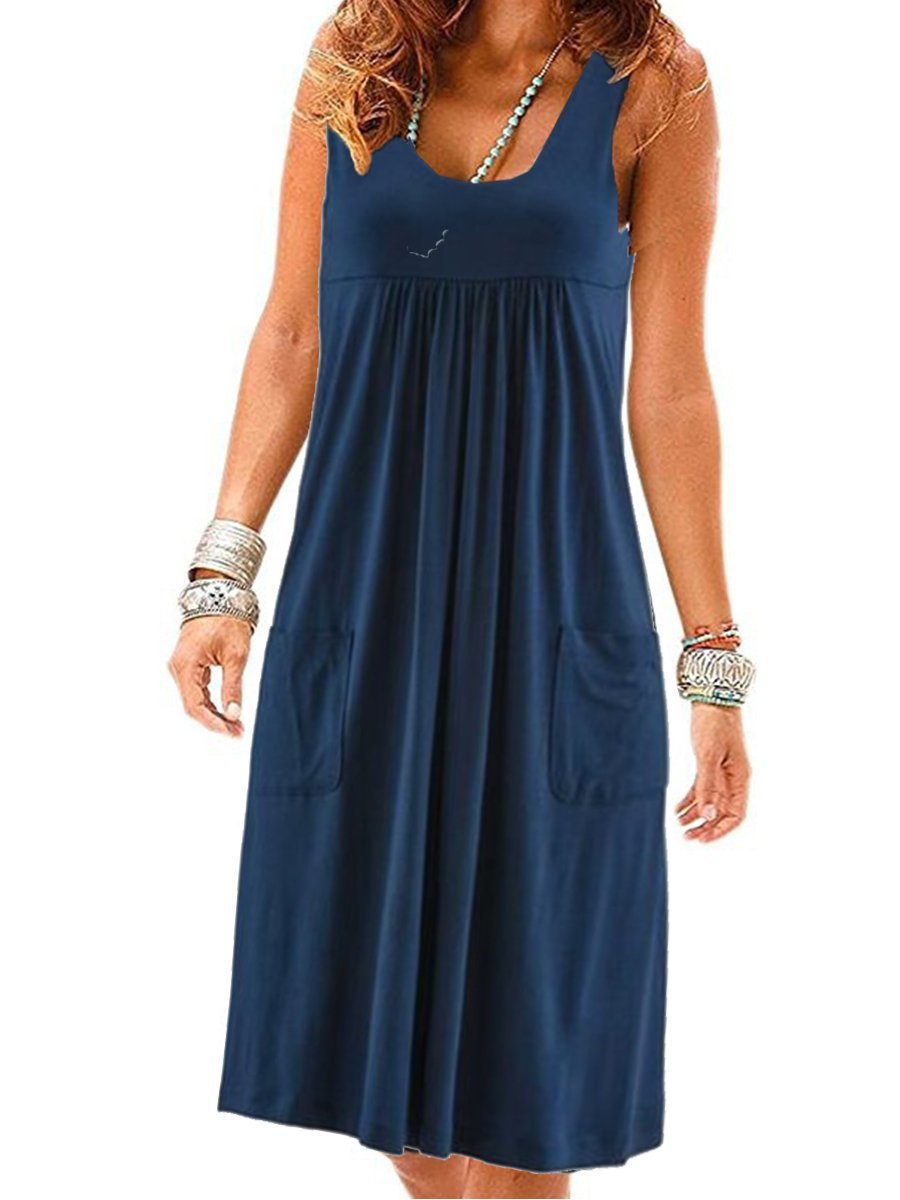 Fashion striped dress  summer dress  loose simple sleeveless dress women&#39;s clothing