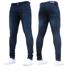 Mens Pants High Waist Zipper Stretch Jeans Casual Slim Trousers Male Oversize Pencil Pants Denim Skinny Jeans For Men