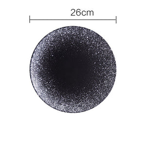 FANCITY Deep round plate, ceramic creative salad plate, household dish, shallow plate
