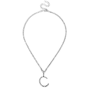 Caraquet Ice out A-Z Letter Initial Pendant Necklace Silver Color Tennis Chain Choker Necklace Female Fashion Statement Jewelry