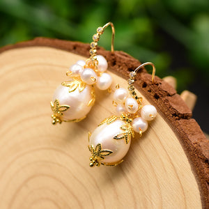 Natural baroque pearl earrings high quality niche earrings retro earrings zircon 925 silver high quality wholesale