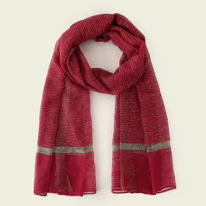 A119 Gold Silk Shearing Long Scarf Arabian Scarf Hijab Monochrome Fashion Popular Export Foreign Trade New