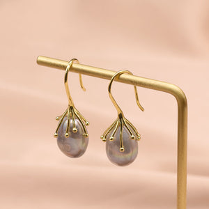 Natural baroque pearl earrings high quality niche earrings retro earrings zircon 925 silver high quality wholesale