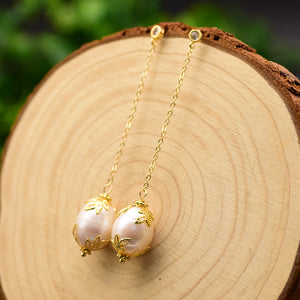 Natural baroque pearl earrings high quality niche earrings retro earrings zircon 925 silver high quality wholesale