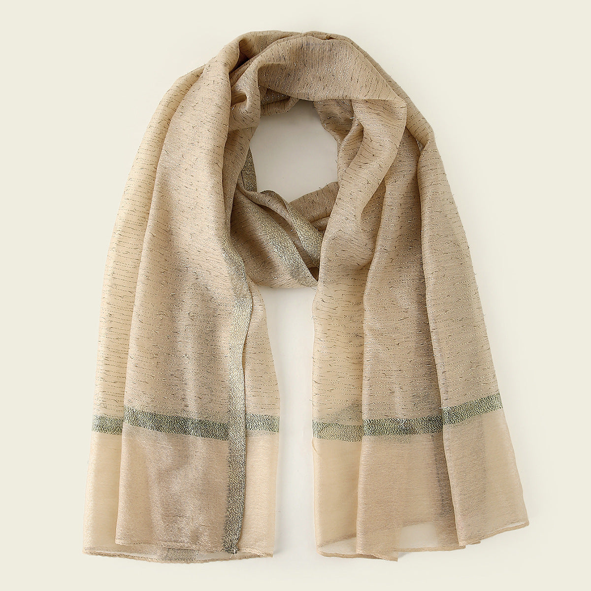 A119 Gold Silk Shearing Long Scarf Arabian Scarf Hijab Monochrome Fashion Popular Export Foreign Trade New