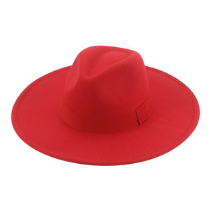 Fedora Hats for Women New 9.5cm Wide Brim Dress Men Caps Felted Hat Panama Church Wedding Ribbon Band Men Hat Sombreros De Mujer