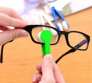 Portable Multifunctional Glasses Cleaning Rub Eyeglass Sunglasses Spectacles Microfiber Cleaner Brushes Wiping Tools Mini 1 Pcs