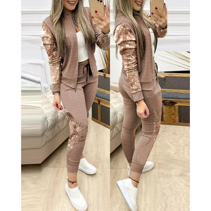 2022 Women Two Piece Set Outfits Autumn Women's Tracksuit Zipper Top And Pants Casual Sport Suit Winter 2 Piece Woman Set