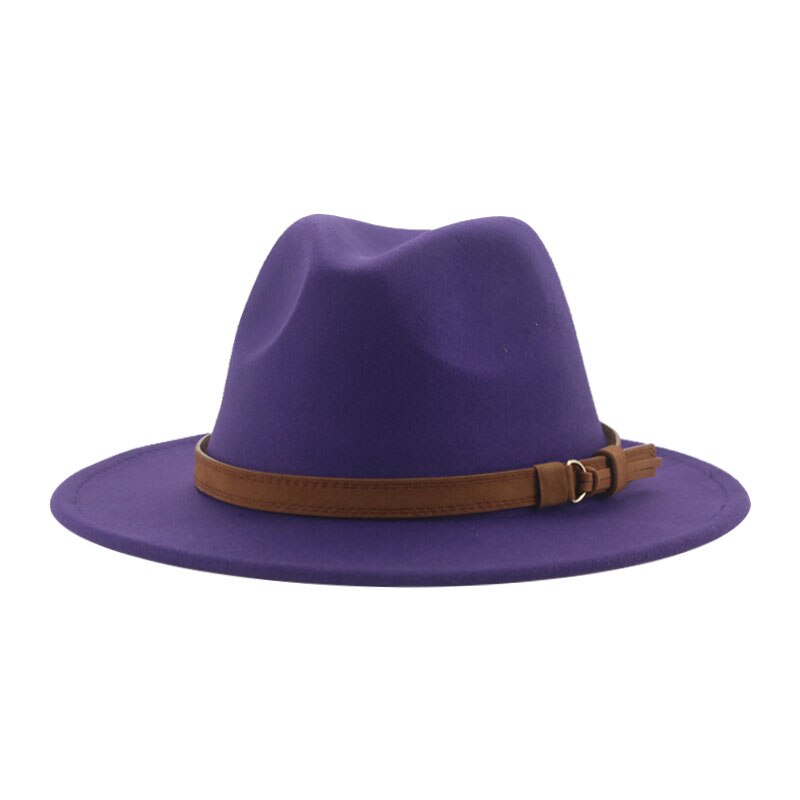 Fedora Hats for Women Men Wide Brim Solid Women Hats Band Belt Classic Formal Dress Khaki Black Winter Hats Sombreros De Mujer