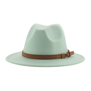 Fedora Hats for Women Men Wide Brim Solid Women Hats Band Belt Classic Formal Dress Khaki Black Winter Hats Sombreros De Mujer