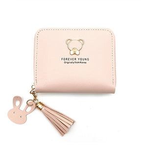 Little Bear Decoration Women's Wallet New Fashion Short Coin Purse Card Holder Small Ladies Wallet Female Hasp Mini Clutch