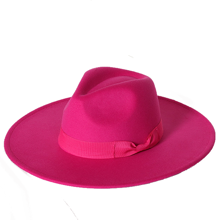 New color Fedora winter hat top concave-convex water drop 9.5cm brim male and female felt jazz watermelon red шляпа женская