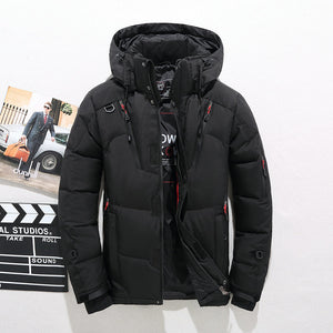 Men&#39;s White Duck Down Jacket Warm Hooded Thick Puffer Jacket Coat Male Casual High Quality Overcoat Thermal Winter Parka Men