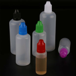 20pcs 5ml/10ml/15ml/20ml/30ml/50ml/100ml/120ml Empty LDPE Plastic E Liquid Juice Dropper Eye Bottles Long Tip Cap Vape Container