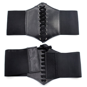 Black Body Shapewear Women Gothic Clothing Underbust Waist Cincher Trainer Pu Leather Elastic Sexy Bridal Corsets and Bustiers