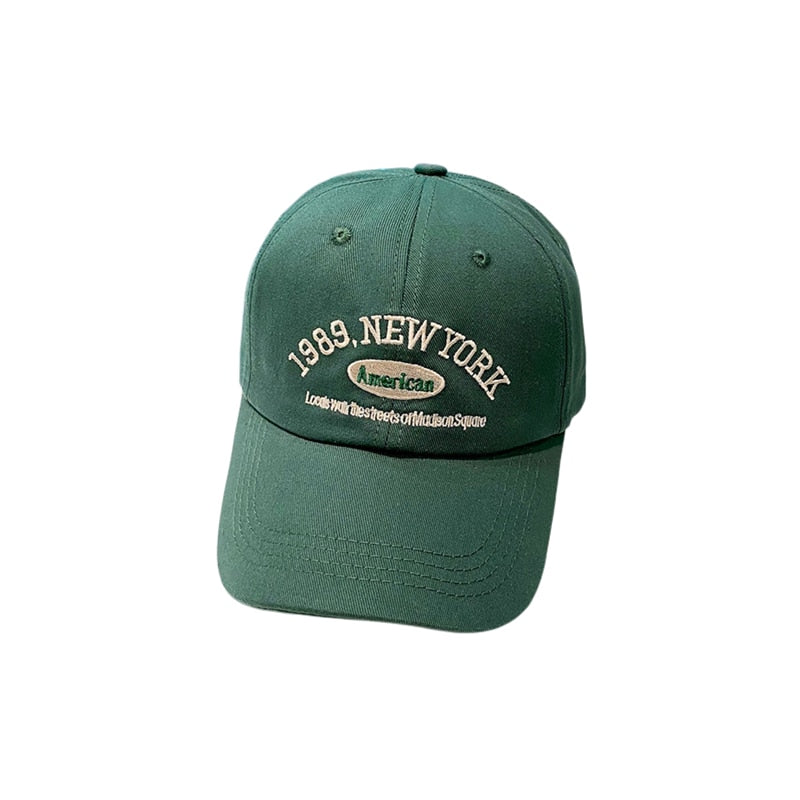 Men and Woman&#39;s Baseball Caps Adjustable Casual Embroidered 1989 New York American Cotton Sun Hats Unisex Solid Color Visor Hats